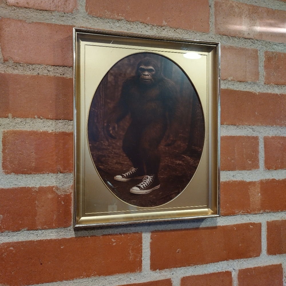 Bigfoot In Chuck Taylors Vintage Framed Photograph By Neon Nicho